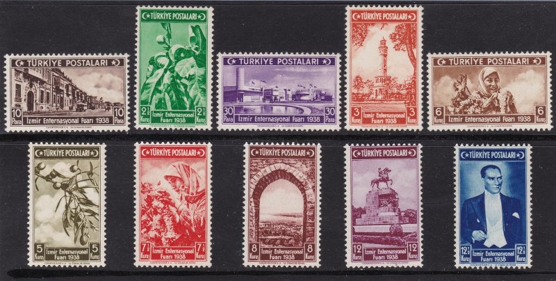 1938 Turkey - Yvert No. 884/893 - Set of 10 Values - MNH**