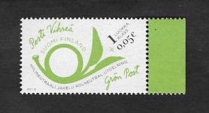 SE)2010 FINLAND, GREEN LETTER STAMP MADE OF RECYCLED PAPER, MNH