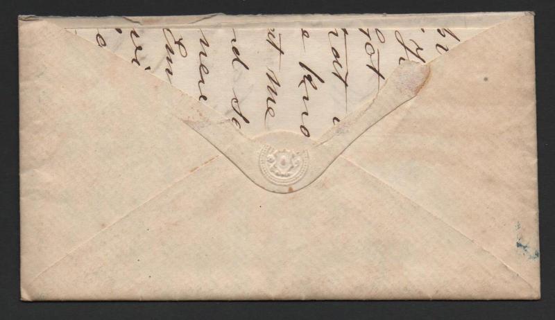 US Scott #26a on Cover Lancaster PA April 15, 1858 CDS Cancel with Letter