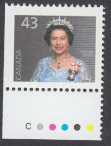 Canada - #1358avis 43c Queen Elizabeth II Definitive Booklet Stamp (APC) - MNH