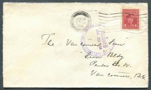 CANADA WWII BLACK OUT CANCEL COVER PRINCE RUPERT