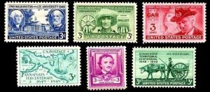 1949 Year Set of 6 Commemorative Stamps Mint NH - Stuart Katz