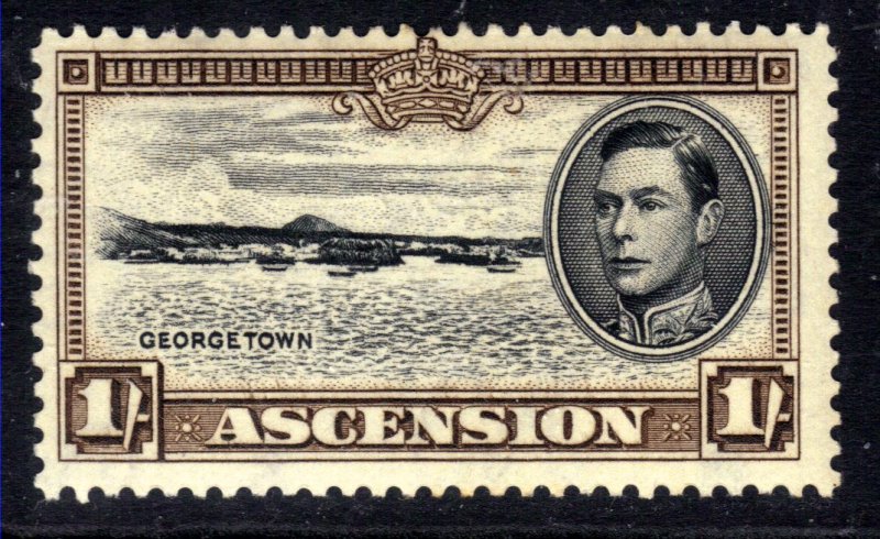 Ascension Island 1938 - 53 KGV1 1/-d Black & Sepia MM SG 44a ( R220 )