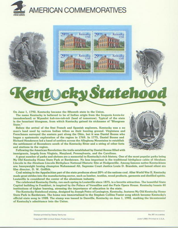 Kentucky Statehood, set 4*