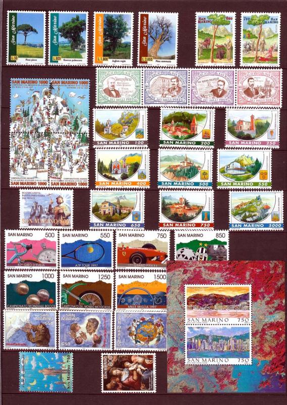 1997 - SAN MARINO - Complete year set - Scott #1377 and others - MNH**