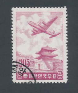 Korea 1956 Scott C19 CTO - 205h,  Douglas DC7 plane & gate
