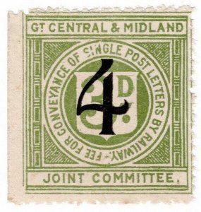 (I.B) Great Central & Midland Joint Committee Railway : Letter 4d on 3d OP