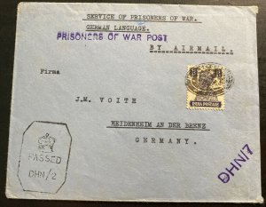 1940s Dehra Dun India POW Prisoner Of War Camp Cover to Heidenheim Germany