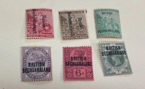 KAPPYSSTAMPS BRITISH BECHUANALAND #33,36,37,38,39,40 MINT HINGED GS1742