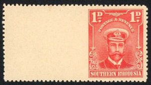 Southern Rhodesia SG2 1d Gutter Margin M/M (toned gum)