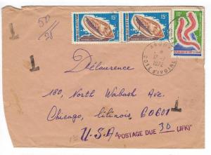 1971 Ivory Coast To USA Cover With Postage Due (EE77)