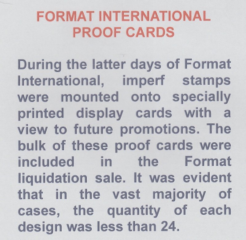 TUVALU 1986  SHIPS  imperf on FORMAT INT PROOF CARD