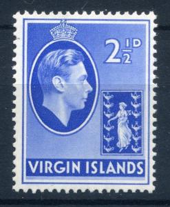 VIRGIN ISLANDS;  1938 early GVI  issue fine Mint hinged 2.5d. value