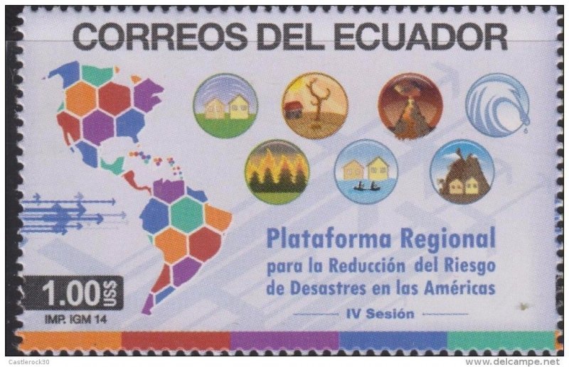 Vtadel.RO) 2014 ECUADOR, PLATFORM FOR DISASTER REDUCTION, MNH