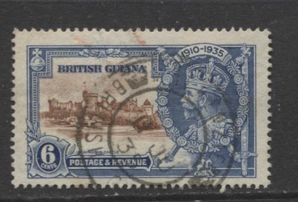 British Guiana - Scott 224 - Silver Jubilee -1935 - FU - Single 6c Stamp