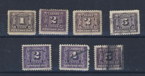 CANADA POSTAGE DUE STAMPS MINT & USED; #J1, #J2, #J2, #J4, #J7, #J8, & #J9