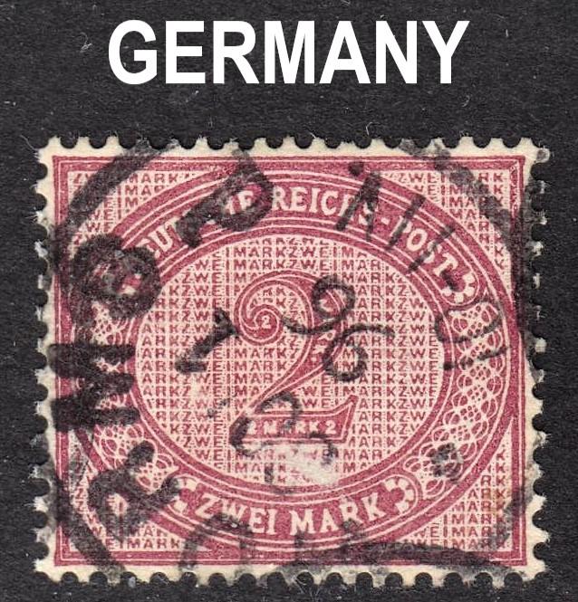 Germany Scott 36b dull violet purple F+ used with a splendid SON WORMS cds.