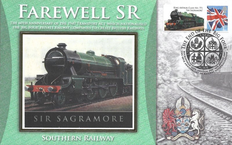 Benham Silk FDC: Farewell SR: Sir Sagramore: 2007