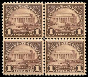 momen: US Stamps #571 Block of 4 MNH OG PSE Cert XF++