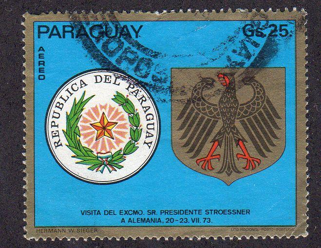 Paraguay C362c - Used-NH - Arms of Paraguay and Germany