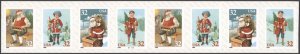1995 Scott #3014-3017 Santa & Children, PNC Strip of 8 - Plate # V1111