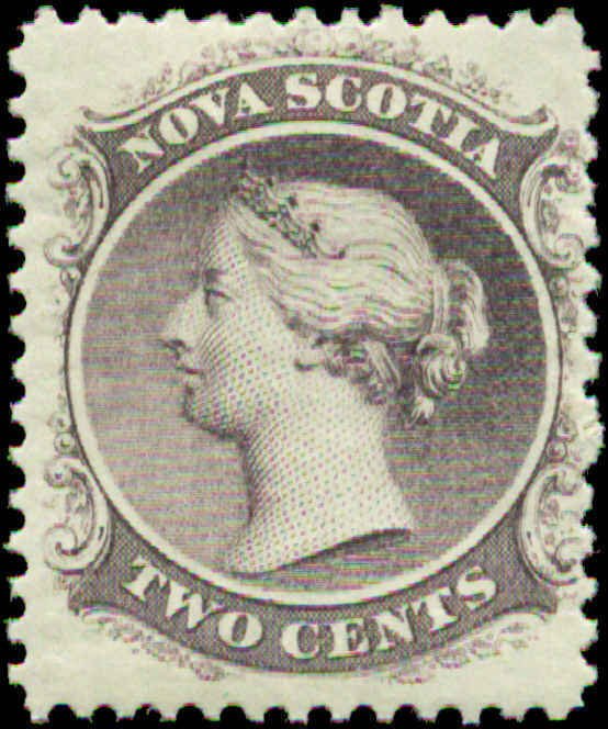 Canada, Nova Scotia  Scott #9a SG #11 Mint Hinged Yellow Paper