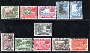 MALAYA - MALACCA  SC# 56-66  FVF/MNH