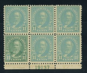 US Stamp #563 PB Rutherford B Hayes 11c - PSE Cert - Plate Block of 6 - MOGNH 