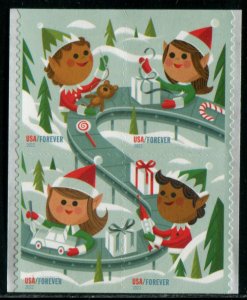 5725a US (60c) Holiday Elves SA, MNH bklt blk/4