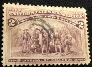 US #231 Used Single Landing of Columbus SCV $.30 L3