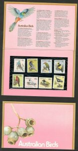 AUSTRALIA - POST OFFICE PACK- FAUNA - BIRDS -AUSTRALIAN BIRDS  1980.