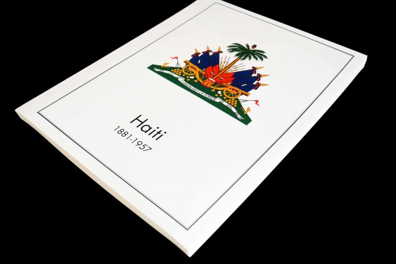 COLOR PRINTED HAITI 1881-1957 STAMP ALBUM PAGES (60 illustrated pages)