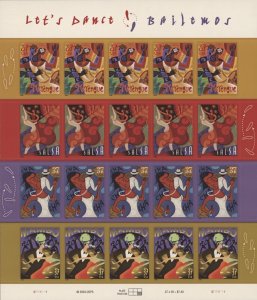 2005 US Scott# 3939-3942 Let's Dance, Sheet of 20 MNH