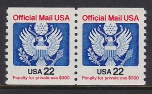 O136 22 Cent Official Pair MNH