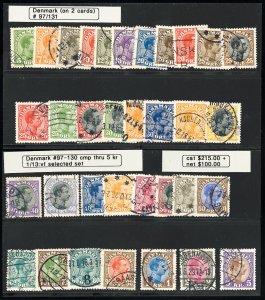 Denmark Stamps # 97-130 Used Very Clean Set Scott Value $215.00