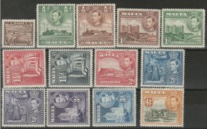 MALTA 1938 -43 KGVI PICTORIAL 1/4D- 41/2D