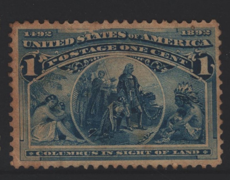 USA Sc#230 MH - toned, part gum