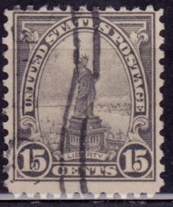 United States, 1922-25, Statue of Liberty, 15c, sc#566, used