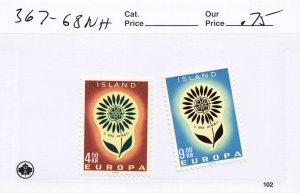 ICELAND  367-68   MNH