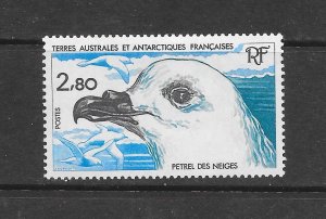 FRENCH SOUTHERN ANTARTIC TERRITORY #115 SNOWY PETREL MNH