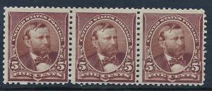 USA 1890 Scott 223 mnh fvf strip of 3 scv $660.00 See Below $33.00