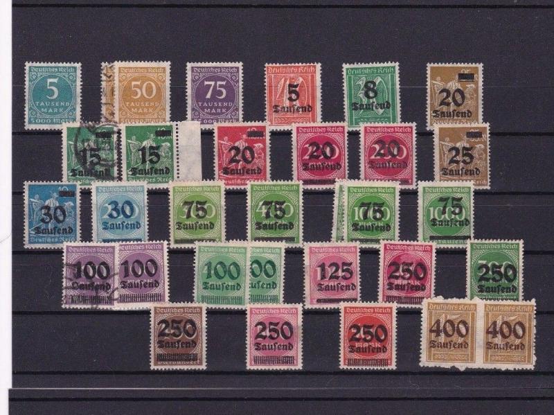 GERMANY 1923 SURCHARGES SG274 - 296    REF R1216