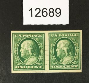 MOMEN: US STAMPS # 383 USED PAIR LOT #12689