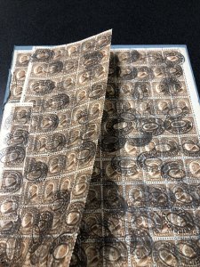 US #582 Harding 1.5c Sheet Of 100 Plus 55 Stamps On Piece Used Scarce.