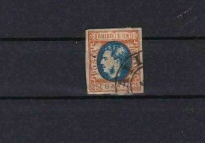 ROMANIA 1869 25 BANI USED  IMPERF   STAMP  REF 5850