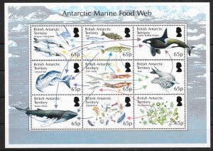 BRITISH ANTARCTIC TERR. SGMS658 2014 ANTARCTIC MARINE FOOD WEB M/S MNH*