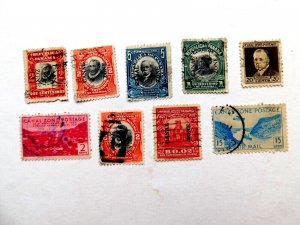 Canal Zone 9 Different Used/Fine Stamps, (#31 creased in back w/tear,not counted