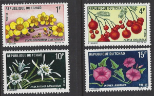 Chad #211-14 MNH set, flowers issued 1969