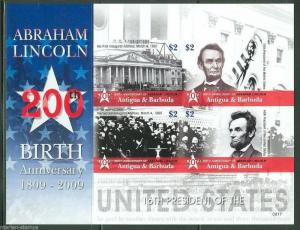 ANTIGUA ABRAHAM LINCOLN 200th BIRTH  SHEET SCOTT#3030 IMPERFORATED MINT NH