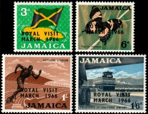 ✔️ JAMAICA 1966 - ROYAL VISIT OVERPRINT - SC.  248/251 MNH ** [5CW4]